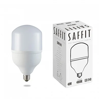 Лампа светодиодная 40W E27-E40 230V 4000K (белый) Колба SAFFIT, SBHP1040