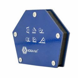 Угольник магнитный КОБАЛЬТ 95 х 48 мм, на 6 углов (30, 45, 60, 75, 90, 135), магнит до 11 кг, блистер