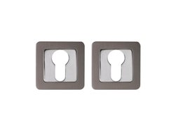 Накладка дверная квадратная под цилиндр PUNTO ET QR GR/CP-23 графит/хром