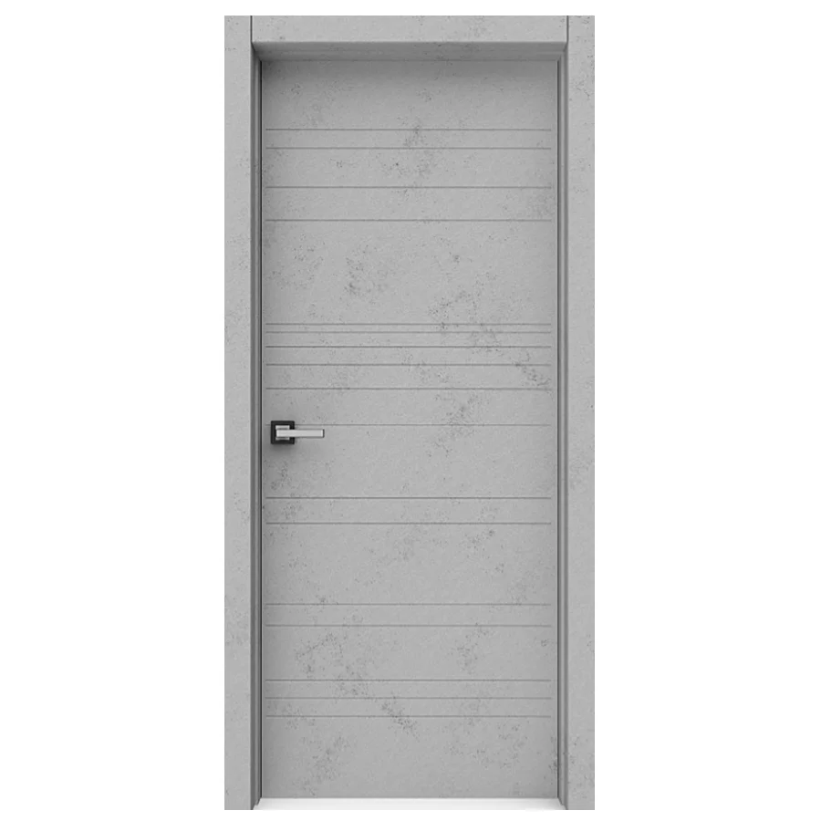 Дверь ВДК Линии светлый бетон глухая 80х200, эмалит
