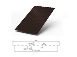 Профнастил "Металлпрофиль" МП10(Тип), 0.5 мм, оцинкованный, 1.2 * м2