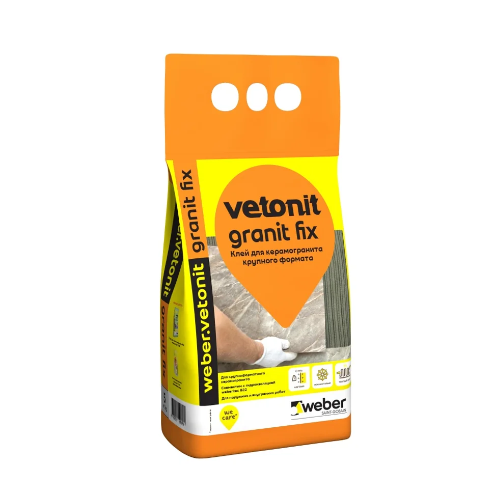 Клей плиточный WEBER.VETONIT GRANIT FIX для керамогранита 5 кг