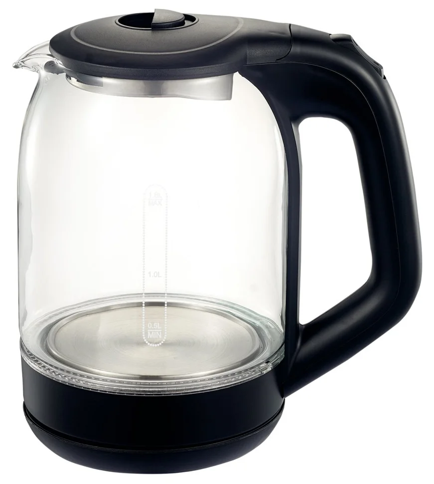 Чайник электрический Добрыня DO-1238B 1,8л 1800Вт, стекло, черный