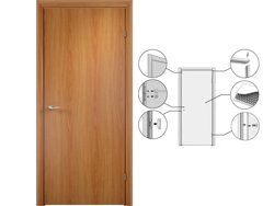 Дверь VERDA Финка с четвертью миланский орех глухая 600(620)*2024(2036) (замок 2018)