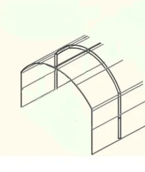 Вставка-удлинение ПРЯМОСТЕННАЯ двойная дуга (шаг 1м, 2м) труба 20*20, каркас, на краб-системе