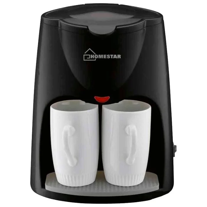 Кофеварка HOMESTAR HS-2020 500Вт, две чашки, черная