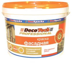 Краска ВД фасадная матовая латексная DecoTech 10л База С