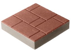 Плитка тротуарная Квадрат красный с рисунком 300*300*60 мм (0,09 кв.м.) верхний прокрас, серый цемент СИЯН