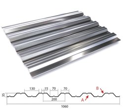 Профнастил НС-35(Тип), 0.45 мм, оцинкованный Stynergy, 1.06 * м2