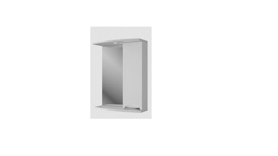 Зеркало-шкаф ИРЛЕН Лотос 55 550*750*240 белый со светильником правый