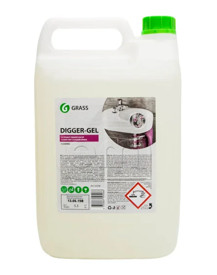 Средство для прочистки канализационных труб GRASS «DIGGER-GEL» 5.3 кг
