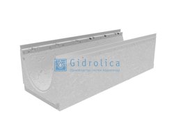 Лоток водоотводный GIDROLICA бетонный коробчатый (СО-200мм), с оцинкованной насадкой, с уклоном 0,5% КUу 100.26,3 (20).26(20,5) - BGU-Z, № 5, арт.40423205