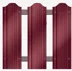 Штакетник металлический STYNERGY П-образный фигурный 0.45 мм, PE RAL 3005 (красное вино), ширина 110мм, длина 1.5 м.п.