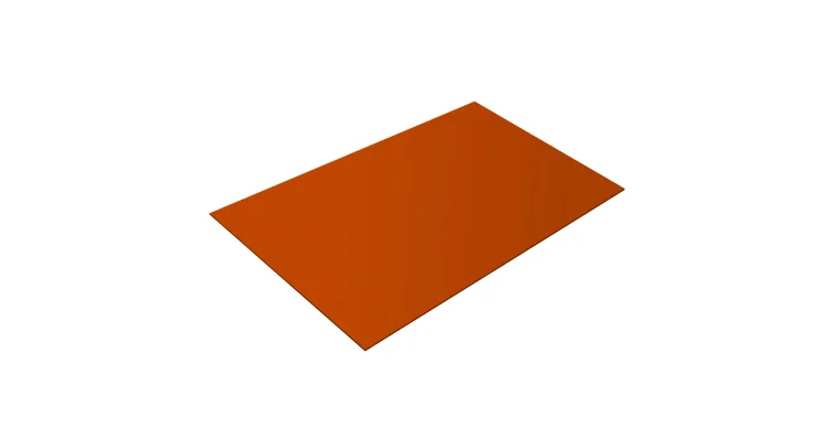 Плоский лист PE RAL 2004 (оранжевый), 0.45 мм, 1,25*1.4 м.п., пл=1.75м2 (в пленке)