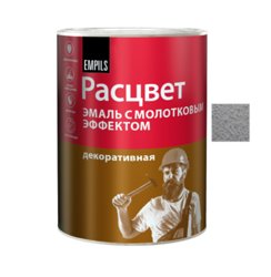 Эмаль РАСЦВЕТ с молотковым эффектом алкидно-стирольная серебристая 0,8кг