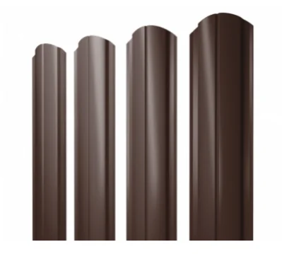 Штакетник металлический STYNERGY полукруглый двусторонний фигурный 0.45 мм, PE RAL 8017 (шоколад), ширина 118мм, длина 1.3 м.п.