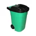 Бак для мусора 65л с крышкой на колесах М4663-зеленый