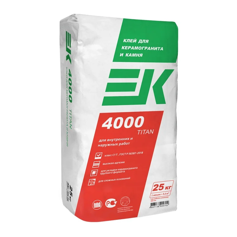 Клей плиточный EK 4000 TITAN для керамогранита 25 кг