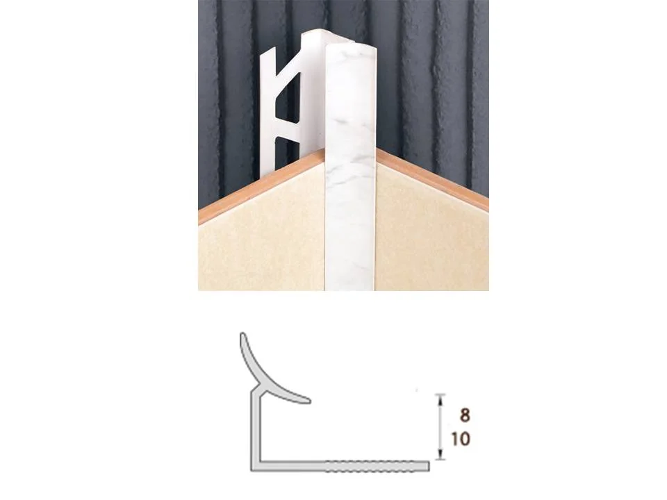 Профиль для плитки ИДЕАЛ внутренний 8 мм, белый (длина 2,5 м.п.)
