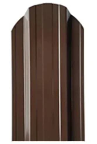 Штакетник металлический STYNERGY П-образный двусторонний фигурный 0.45 мм, PE RAL 8017 (шоколад), ширина 110мм, длина 1.7 м.п.