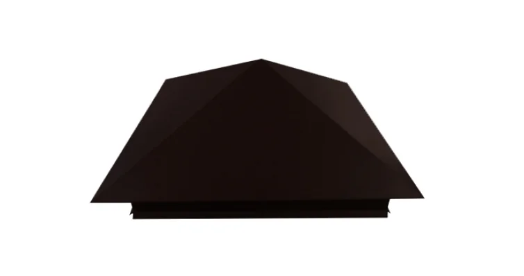 Колпак на столбы для ограждений 350*350мм цвет 32 (темно-коричневый) 0,45мм