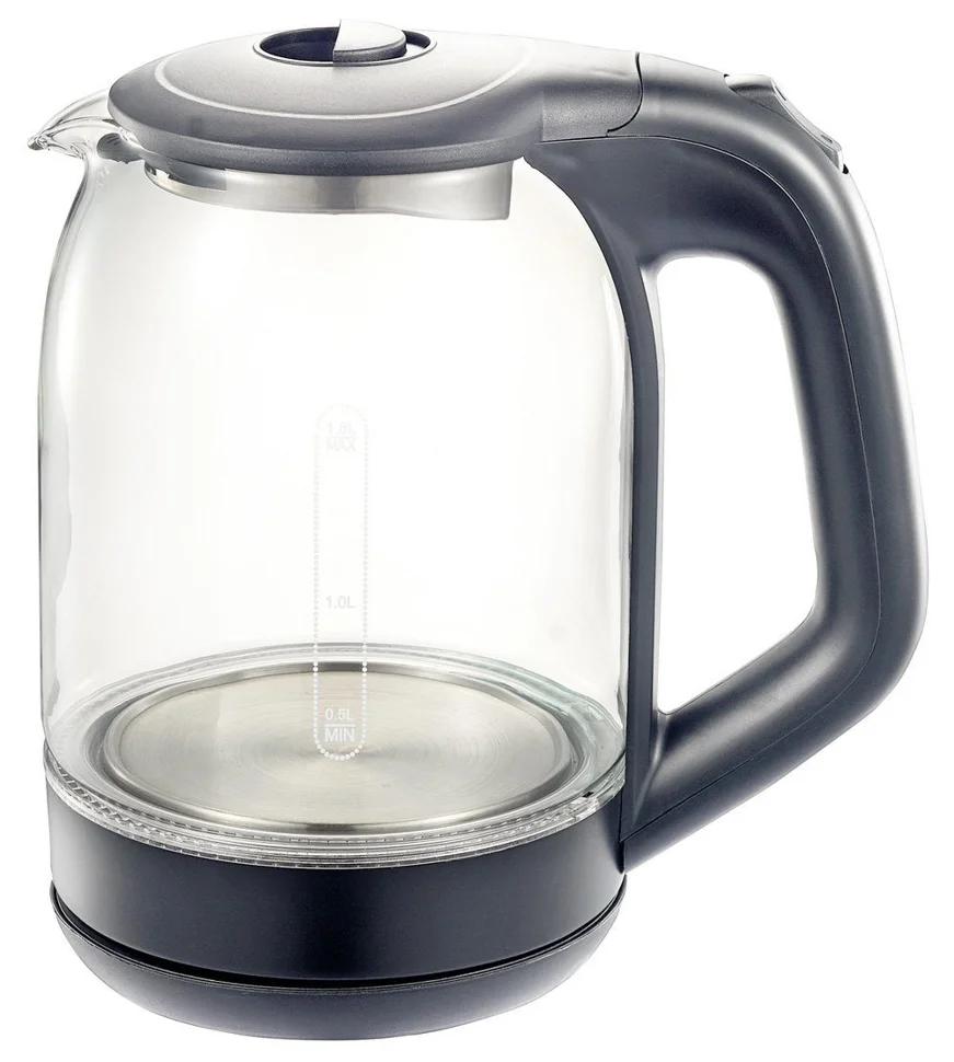 Чайник электрический Добрыня DO-1238G 1,8л 1800Вт, стекло, серый