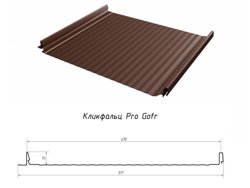 Кликфальц Pro Gofr NEW Profi Grand Line 0,5мм оцинкованный(Тип), 0.517*м2