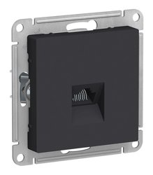 Механизм розетки компьютерной 1-местной СП AtlasDesign RJ45 карбон Systeme Electric ATN001083
