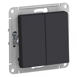 Механизм выключателя двухклавишный СП AtlasDesign 10А карбон SE ATN001051 Systeme Electric