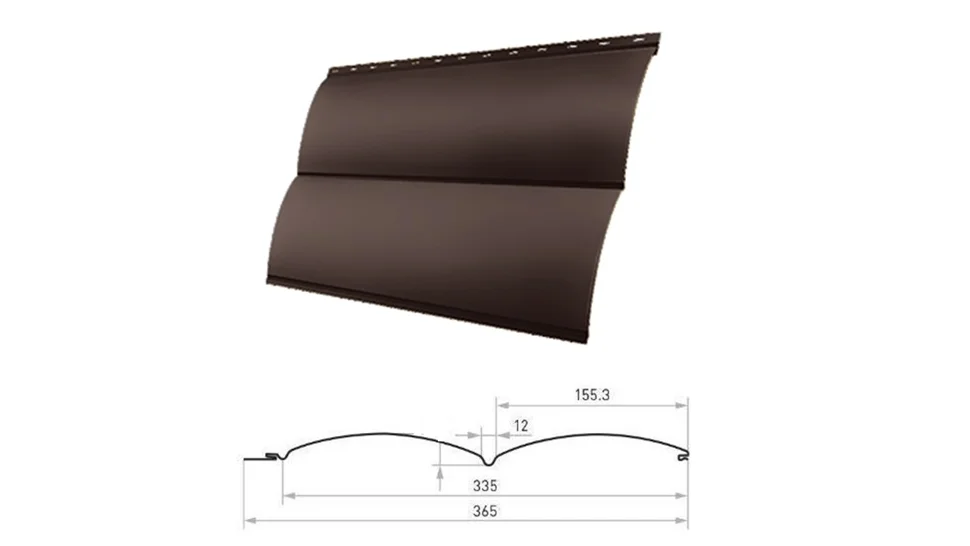 М/Сайдинг Stynergy SteelArt **, Блок-хаус гофрированный, толщина 0.45 мм, размер 0,365*м2