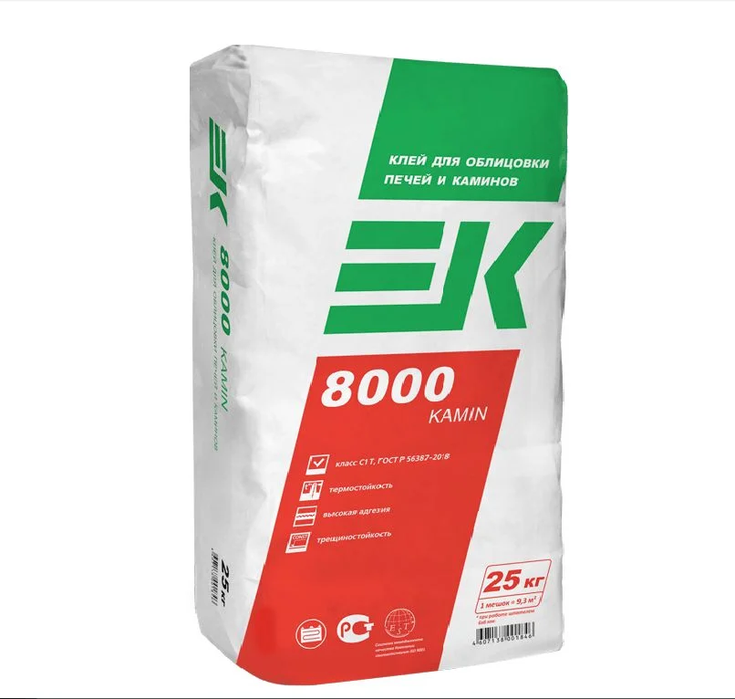 Клей плиточный EK 8000 TERMO FLEX термостойкий для печей и каминов 25 кг