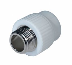 Муфта комбинированная PPR 25x1/2" BASE сталь с наружной резьбой Россия