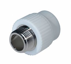 Муфта комбинированная PPR 25x1/2" BASE сталь с наружней резьбой Россия