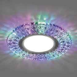 Светильник точечный Feron CD940 со светодиодной подсветкой 15LED*2835 SMD RGB, MR16 50W G5.3, прозрачный, с драйвером в комплекте*