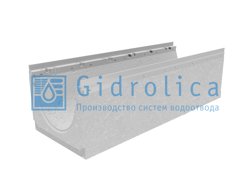 Лоток водоотводный GIDROLICA бетонный коробчатый (СО-300мм), с оцинкованной насадкой КU 100.36,3(30).29,5(23) - BGU-Z, № 0, арт.40430200