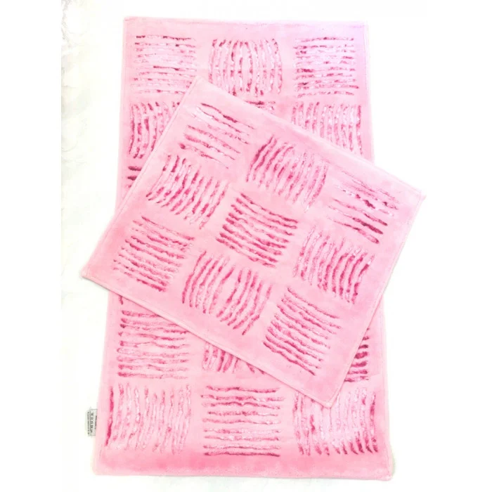 Набор ковриков для ванной ZALEL Jusco Элит 60*100 хлопок 100% line pink (2 шт)
