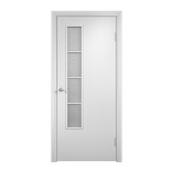 Дверь VERDA Финка Тип-05 с четвертью белая стекло "Бали" 600(620)*2024(2036) (замок 2014)