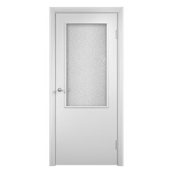 Дверь VERDA Финка Тип-58 с четвертью белая стекло "Бали" 800(820)*2024(2036) (замок 2014)