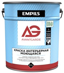 Краска ВД интерьерная моющаяся белая матовая AvantGarde (база А) 11,6кг