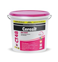 Краска ВД CERESIT СТ 48 силиконовая 15 л база транспарентная
