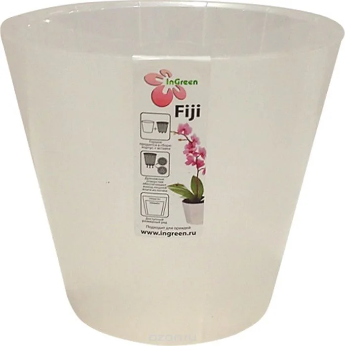 Горшок для цветов Фиджи Орхид D 160 мм, 1,6 л белый перламутровый