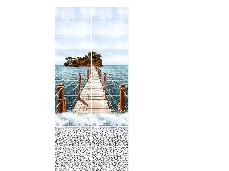 ПАННО ПВХ Море Мостик декор 1 из 4-х панелей 0,25*2,7м фотопечать (в упаковке 3 панно)
