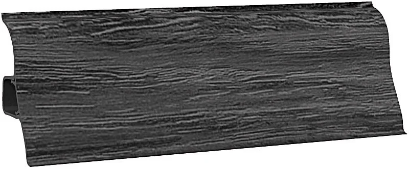 Плинтус Абсолют 52мм с кабель каналом Черное серебро мягкий край 2,5 м