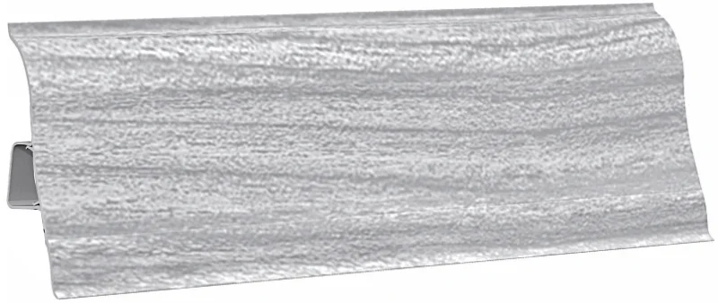 Плинтус Абсолют 52мм с кабель каналом Ясень серый мягкий край 2,5 м
