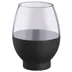 Декоративная ваза из стекла с напылением, Д150 Ш150 В200, серо-черный