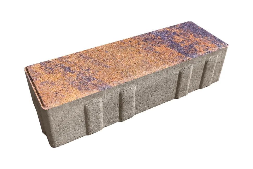 Плитка тротуарная Ригель Техас 240*80*60 мм (0,0192 кв.м.) Color mix, верхний прокрас, белый цемент, микрофаска СИЯН