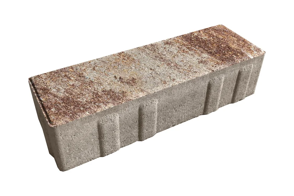 Плитка тротуарная Ригель Хаски 240*80*60 мм (0,0192 кв.м.) Color mix, верхний прокрас, белый цемент, микрофаска СИЯН