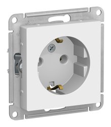 Механизм розетки одноместный СП AtlasDesign 16А IP20 с заземлением, белый Systeme Electric ATN000143