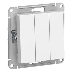 Механизм выключателя трехклавишный СП AtlasDesign 10А белый SE ATN000131 Systeme Electric