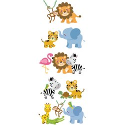 Плитка НЕФРИТ KIDS SAFARI из пяти настенных декоров 40*100*8мм арт.06-01-1-52-05-01-3026-0